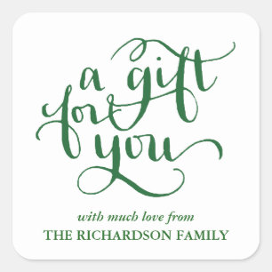 ELEGANT HANDWRITTEN SCRIPT GIFT TAG STICKERS