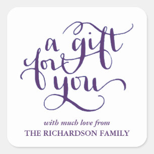 ELEGANT HANDWRITTEN SCRIPT GIFT TAG STICKERS