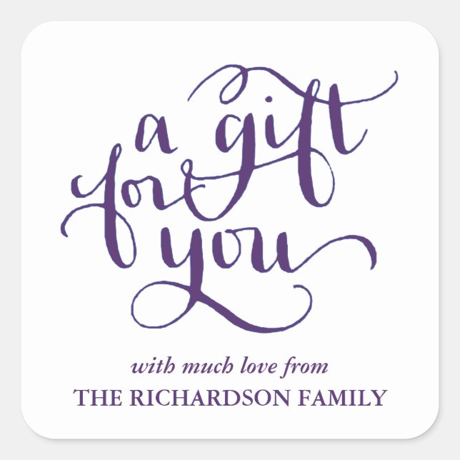 ELEGANT HANDWRITTEN SCRIPT GIFT TAG STICKERS (Front)