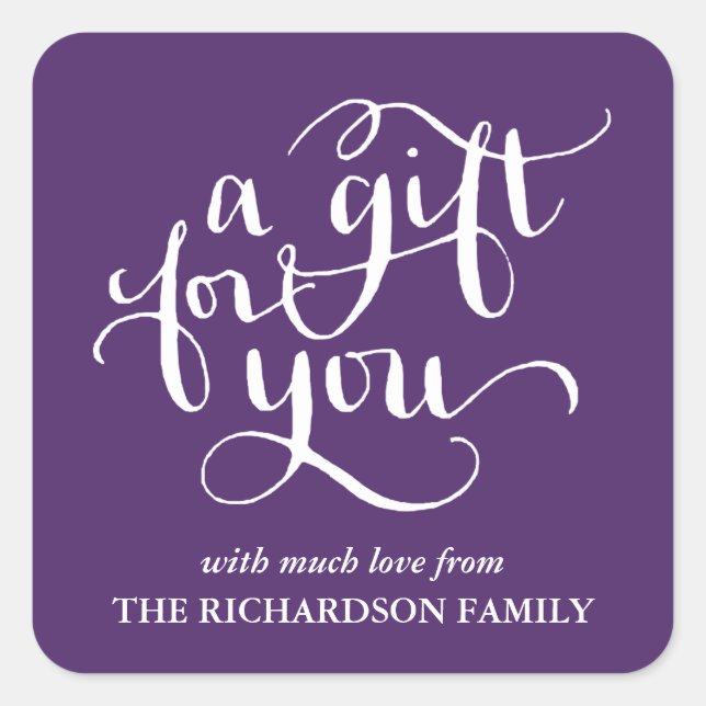 ELEGANT HANDWRITTEN SCRIPT GIFT TAG STICKERS (Front)