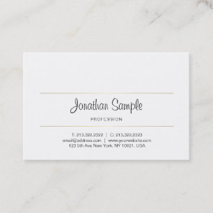 Elegant Handwritten Script Gold Luxury Plain Business Card