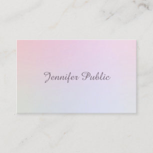 Elegant Handwritten Script Minimalist Plain Modern Business Card
