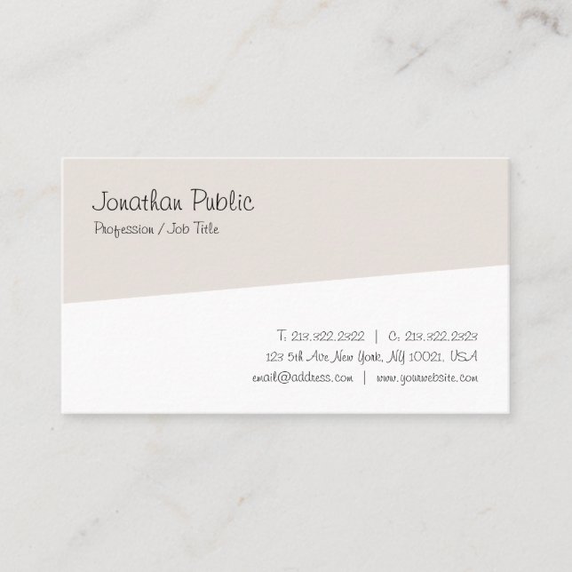 Elegant Handwritten Script Modern Minimalist Business Card (Front)