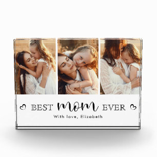 Elegant Handwritten Script Mother’s Day Keepsake Photo Block