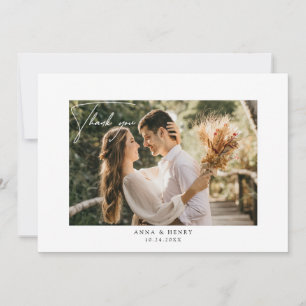Elegant Handwritten Script Personalised Wedding  Thank You Card
