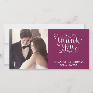 ELEGANT HANDWRITTEN SCRIPT PHOTO THANK YOU CARD