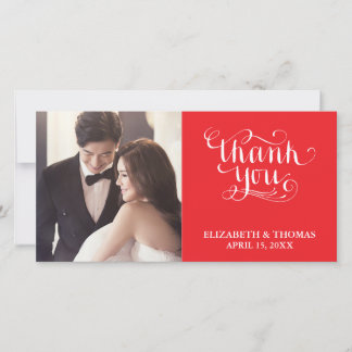 ELEGANT HANDWRITTEN SCRIPT PHOTO THANK YOU CARD