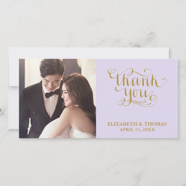 ELEGANT HANDWRITTEN SCRIPT PHOTO THANK YOU CARD (Front)