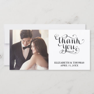 ELEGANT HANDWRITTEN SCRIPT PHOTO THANK YOU CARD