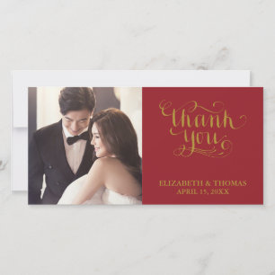 ELEGANT HANDWRITTEN SCRIPT PHOTO THANK YOU CARD