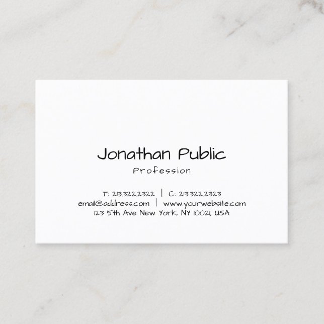 Elegant Handwritten Script Professional Template Business Card (Front)