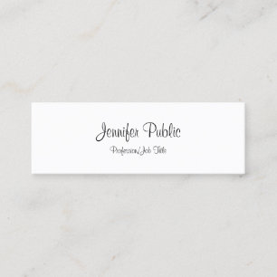 Elegant Handwritten Script Sleek Modern Chic Plain Mini Business Card