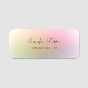 Elegant Handwritten Script Text Colourful Template Name Tag