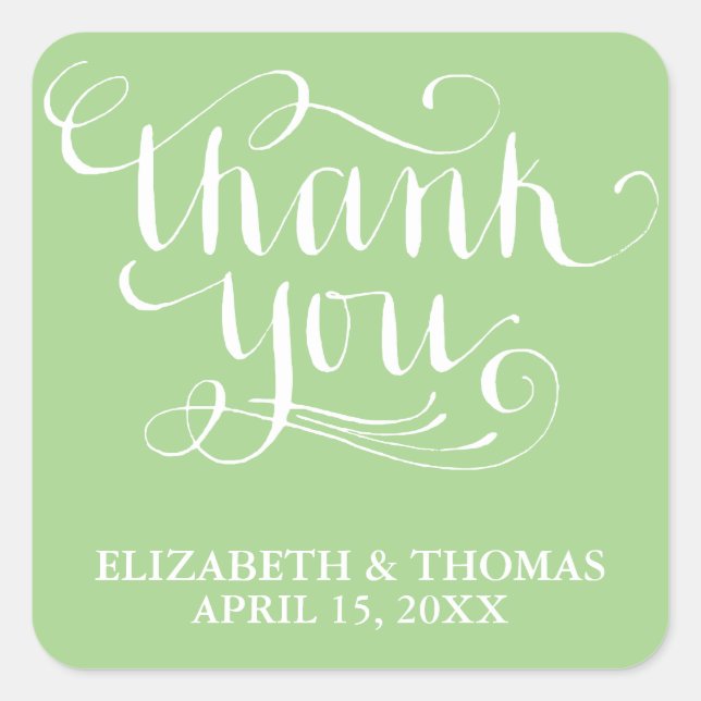 ELEGANT HANDWRITTEN SCRIPT THANK YOU STICKERS (Front)