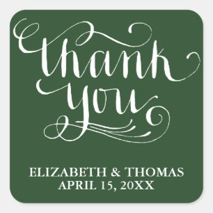 ELEGANT HANDWRITTEN SCRIPT THANK YOU STICKERS