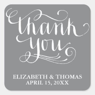 ELEGANT HANDWRITTEN SCRIPT THANK YOU STICKERS
