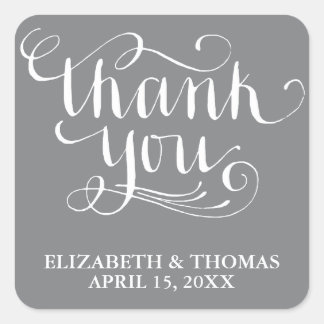 ELEGANT HANDWRITTEN SCRIPT THANK YOU STICKERS
