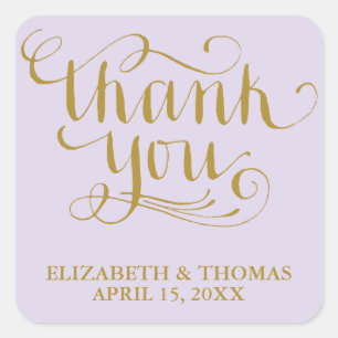 ELEGANT HANDWRITTEN SCRIPT THANK YOU STICKERS
