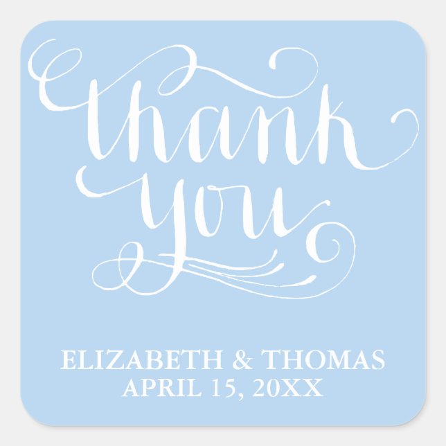 ELEGANT HANDWRITTEN SCRIPT THANK YOU STICKERS (Front)