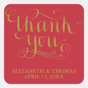 ELEGANT HANDWRITTEN SCRIPT THANK YOU STICKERS