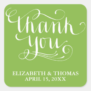 ELEGANT HANDWRITTEN SCRIPT THANK YOU STICKERS