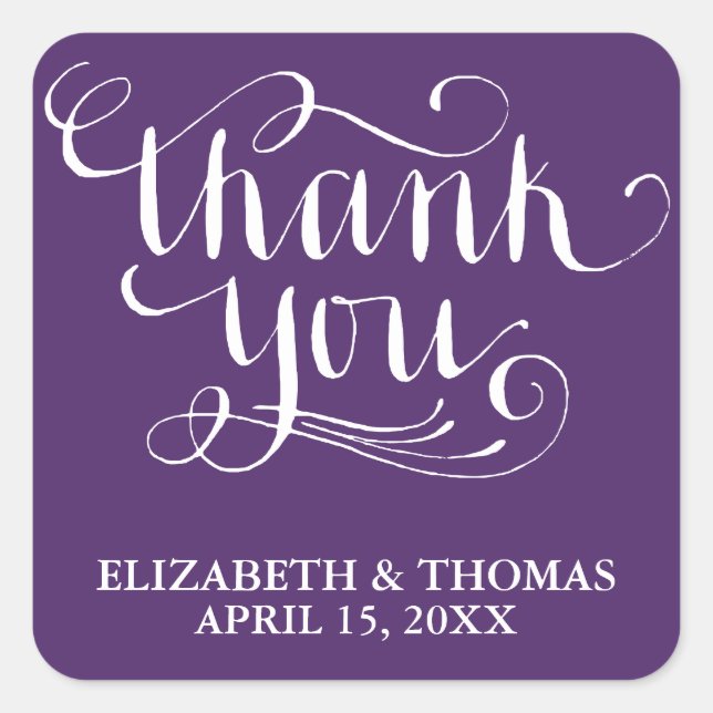 ELEGANT HANDWRITTEN SCRIPT THANK YOU STICKERS (Front)
