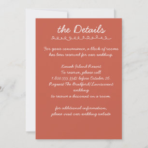 Elegant Handwritten Script Wedding Details Card