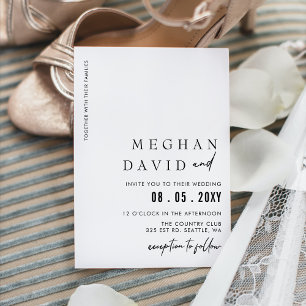 Elegant Handwritten Simple Black Wedding Invitation
