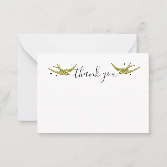 Elegant Handwritten Thank you Script  Card (Front)