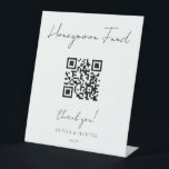 Elegant Handwritten Wedding Honeymoon Fund Sign<br><div class="desc">Use this elegant handwritten wedding sign at your couples shower or wedding reception to show your QR Code for monetary gifts.</div>