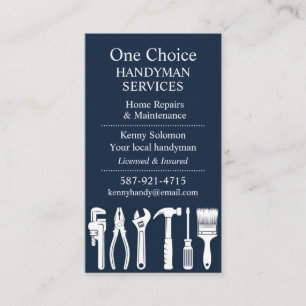 Elegant Handyman Home Repair & Maintenance Service Business Card