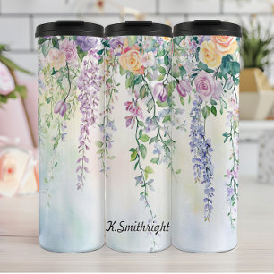 Elegant Hanging Floral Arrangement Thermal Tumbler