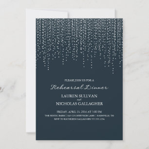 Elegant Hanging Lights Rehearsal Dinner Invitation