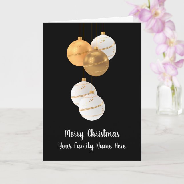 Elegant Hanging Ornament Christmas Card  (Orchid)