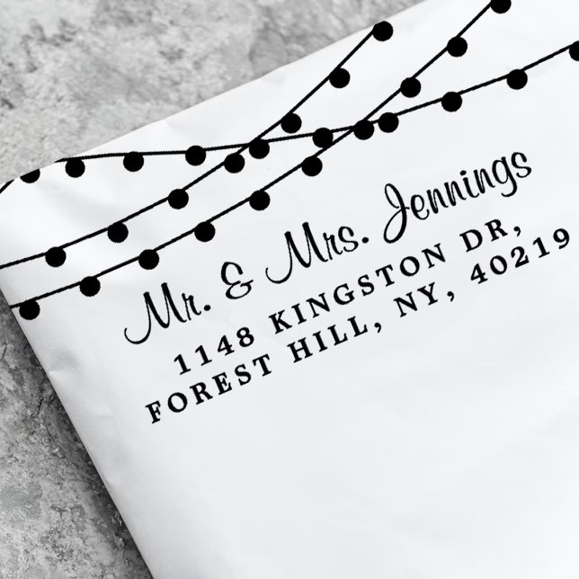 Elegant Hanging String Lights Wedding Self-inking Stamp (Creator Uploaded)