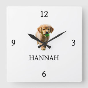 Elegant "HANNAH" Personalised Square Wall Clock