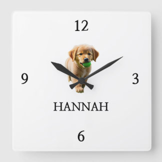 Elegant "HANNAH" Personalised Square Wall Clock