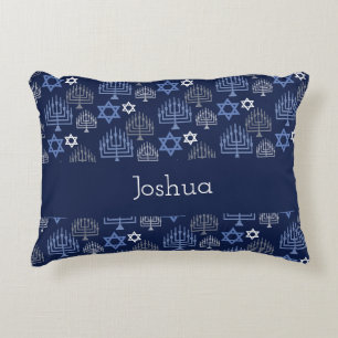 Elegant Hanukkah Holiday Pattern Decorative Cushion