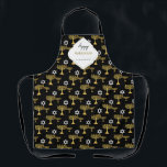 Elegant Hanukkah Holiday Pattern Gold Apron<br><div class="desc">Digital Art by Liliumdes.
Customise it with your details.</div>