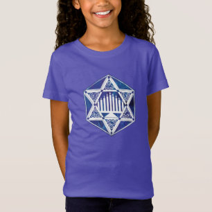 Elegant Hanukkah Menorah in Star of David T-Shirt
