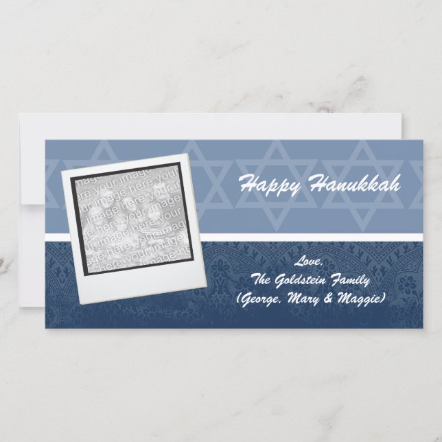 Elegant Hanukkah Photo Cards (Front)