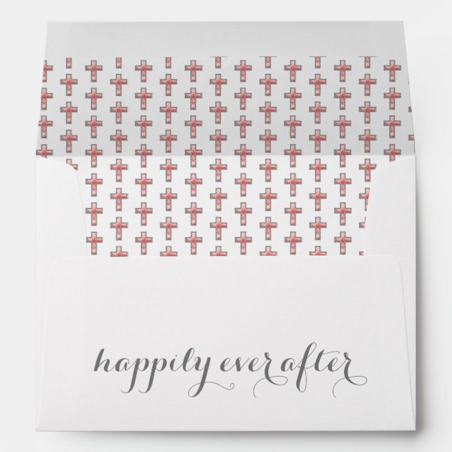 Elegant Happily Ever After 5x7 Wedding Invitation Envelope (Back (Bottom))