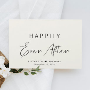 Elegant Happily Ever After Cream Wedding Guest Book