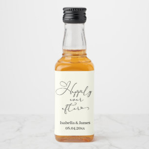 Elegant Happily Ever After Ivory Romantic Wedding Liquor Bottle Label