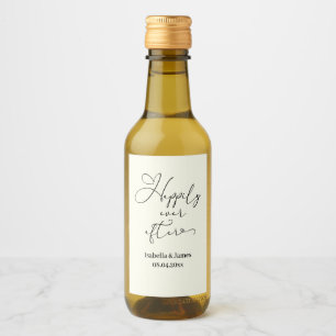 Elegant Happily Ever After Ivory Romantic Wedding Wine Label
