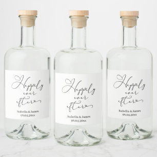 Elegant Happily Ever After Romantic Wedding  Liquor Bottle Label