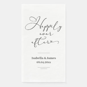 Elegant Happily Ever After Romantic Wedding Napkin