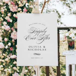 Elegant Happily Ever After Wedding Sign