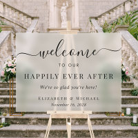 Elegant Happily Ever After Wedding Welcome Frosted
