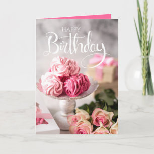 Elegant Happy Birthday Flowers Card